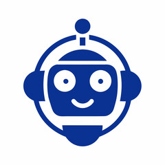 Fototapeta premium Chat bot symbol and logo vector icon design art illustration on white background