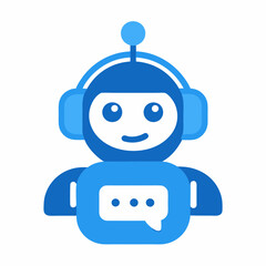 Chat bot symbol and logo vector icon design art illustration on white background