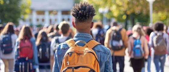 college student returning to school with peers, a relatable and inspiring moment for students of color