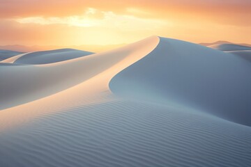 The white dunes at sunset on the desert nature landscape outdoors.