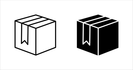 Simple delivery box icon set vectors illustration, on a white background.