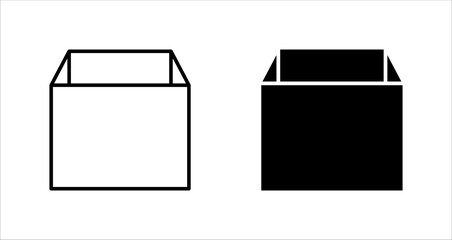 Simple delivery box icon set vectors illustration, on a white background.