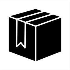Simple delivery box icon vector illustration, on a white background.