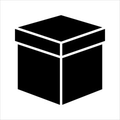 Simple delivery box icon vector illustration, on a white background.