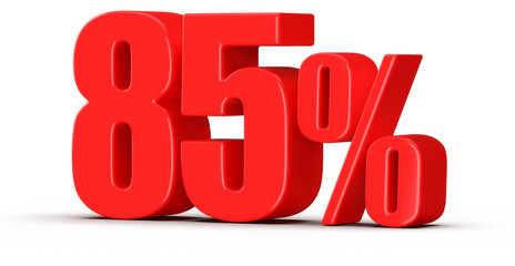 85 Percent Off Sale Red Number 3D
