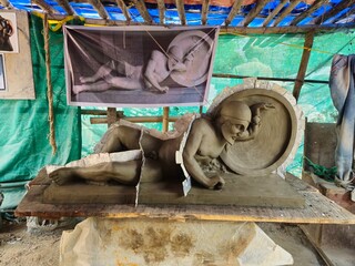 Ancient Tales in Modern Art: Dying warrior (fallen Trojan warrior, probably Laomedon) Mold Creation using POP By Indian Sculptor.