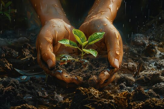 Highlights the nurturing care and attention required for a seedling to thrive.