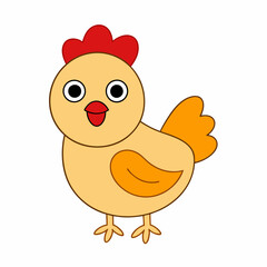 Cute chicken vector art on a white background