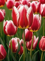 Fototapeta premium beautiful tulips flowers in the garden