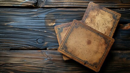 Obraz premium Banknotes and Coupons on Dark Wooden Table