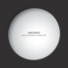 3D circle frame paper cut style on matt black square background graphic illustration have blank space.