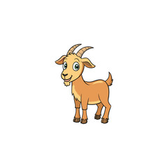 goat cartoon isolated on white