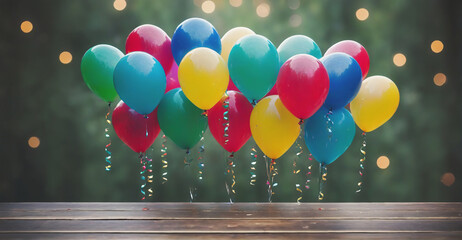 Radiant Birthday Background Featuring Cheerful Balloons and Shimmering Confetti for a Delightful and Uplifting Party Atmosphere
