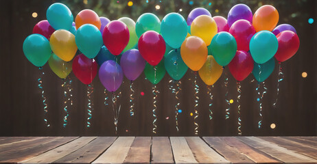 Stunning Birthday Background Featuring an Array of Bright Balloons and Radiant Confetti for a Cheerful Celebration
