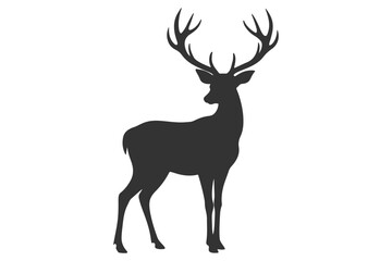 Fototapeta premium Deer logo icon silhouette vector with white background