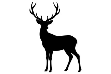 Obraz premium Deer logo icon silhouette vector with white background