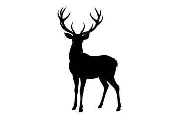 Fototapeta premium Deer logo icon silhouette vector with white background