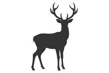 Fototapeta premium Deer logo icon silhouette vector with white background