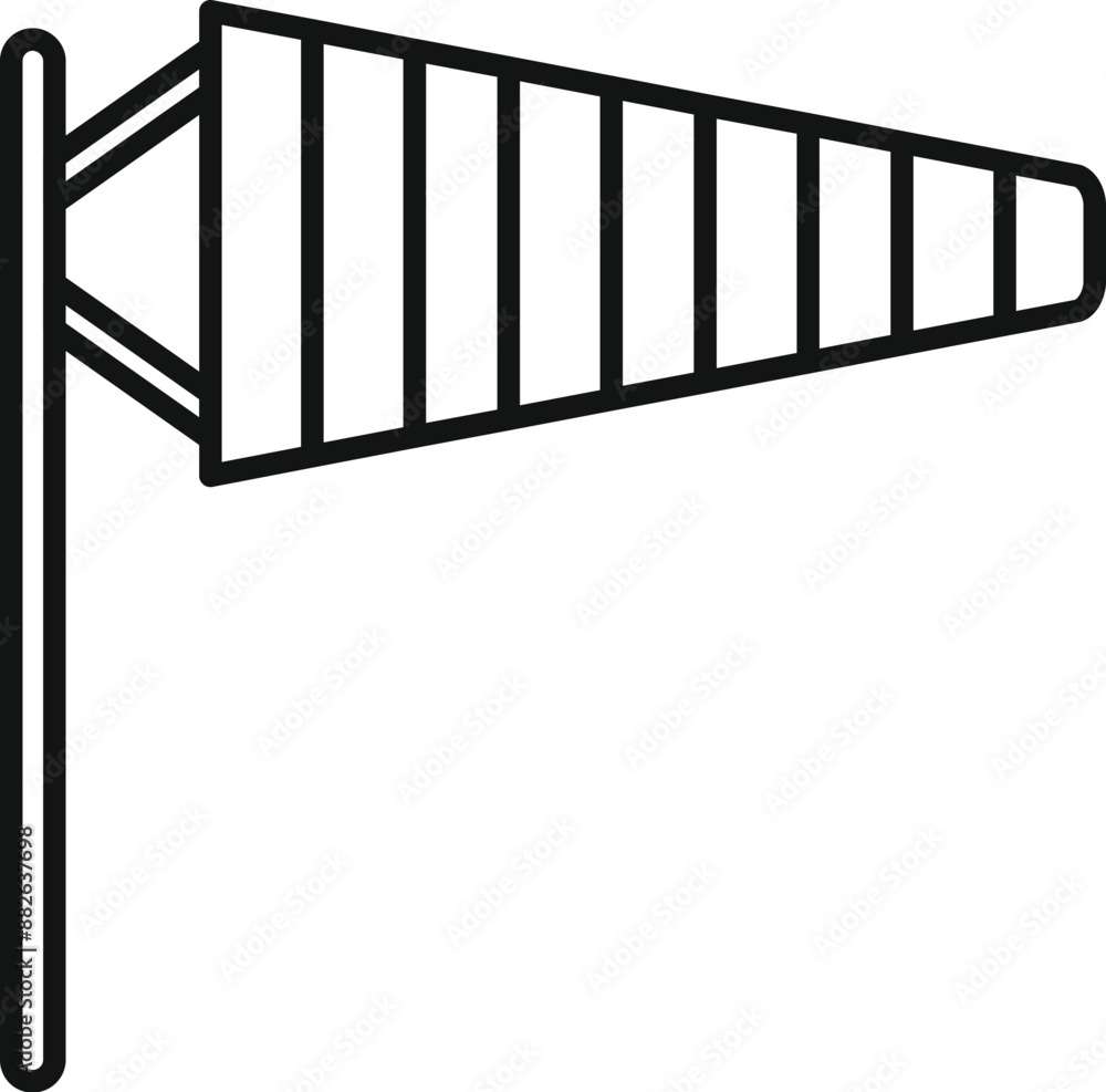 Poster windsock pointing to the right showing wind direction and strength