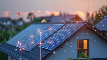 A house with solar panels on the roof and a window