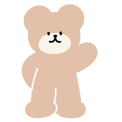 Illustration of teddy bear png for cartoon character, comic, mascot, animal, sticker, standee, greeting card, cute patches, shirt print, brooch, plush toy, kid doll, zoo, souvenir shop, art toy, print