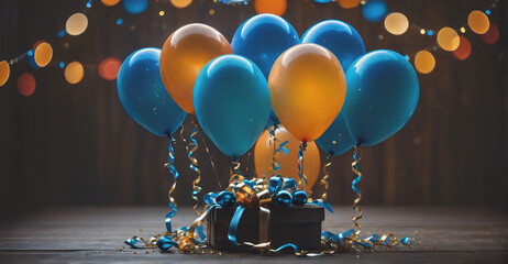 A stunning happy birthday visual with realistic balloons that add a touch of sophistication and joy to a stylish birthday greeting
