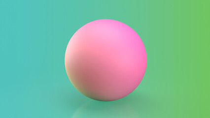 The pink ball on green background  image 3d rendering.