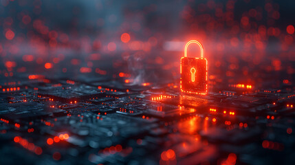 fire burning in the night,
Secure Digital Lock Glyph Symbolizing Sensitive Data Protection in Photo Realistic Concept
