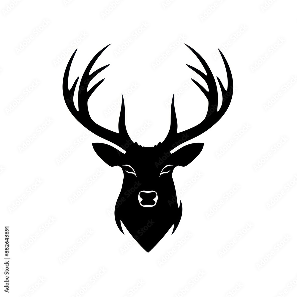 Poster deer logo icon silhouette wildlife antler.