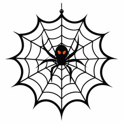 Obraz premium Halloween Spiderweb Vector Vector Icon Illustration On White Background 