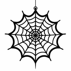 Halloween Spiderweb Vector Vector Icon Illustration On White Background 
