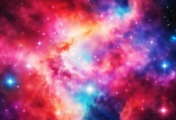 Fototapeta premium watercolor galaxy sky nebula space star background night colorful
