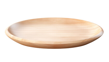 wooden plate isolated on transparent background cutout