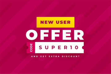exclusive new user promo code offer template design
