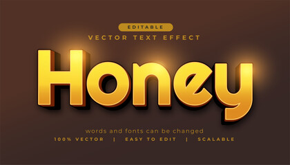 honey text effect editable font in golden color