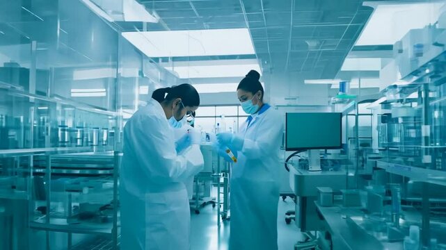 Scientists Collaborating on Pharmaceutical Research in a Laboratory Generative AI