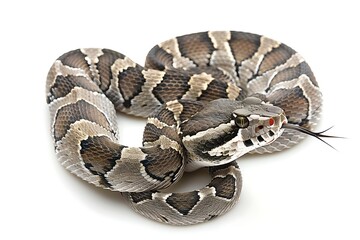 Obraz premium Full body photo of Russell's Viper (Daboia russelii) on a white background.
