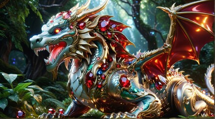 Fototapeta premium Magnificent Ruby-Studded Dragon