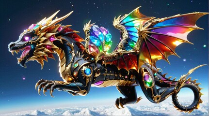 Majestic Rainbow-Scaled Dragon