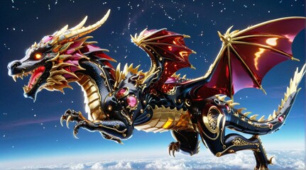 Majestic Rainbow-Scaled Dragon