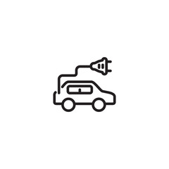 Electric car charge icon outline vector. City facility. Editable icon.