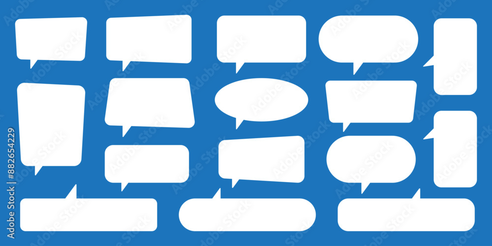 Poster set of speech bubbles. speak bubble text, cartoon chatting box, message box. blank empty speech bubb