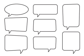 Speech bubble, speech balloon, chat bubble line art icon for apps and websites.