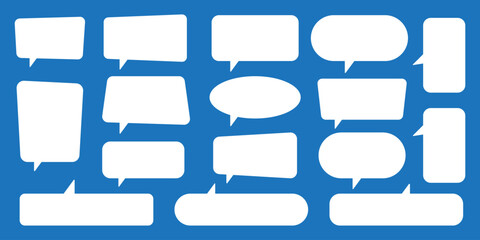 Set of speech bubbles. Speak bubble text, cartoon chatting box, message box. Blank empty speech bubbles.