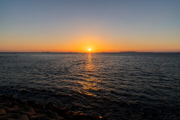 sunset over the sea