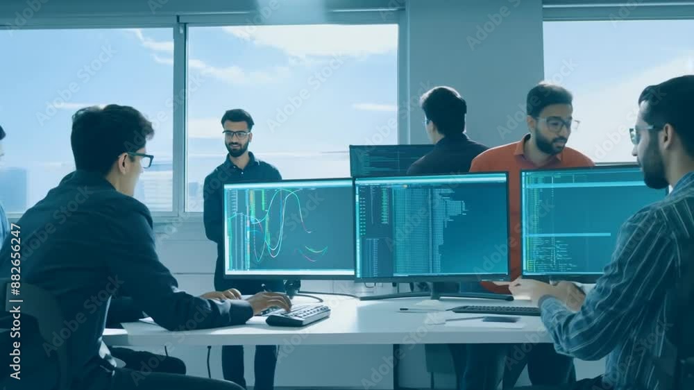 Poster software developers collaborate on application testing generative ai