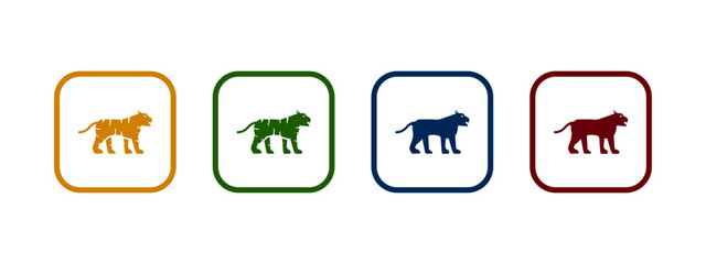 tiger icon vector illustration. tiger icon in different color design.