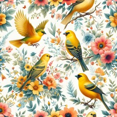 Fototapeta premium Colorful feathered yellow pattern design