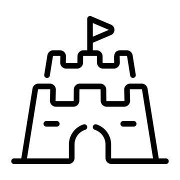 recommend clip art: sand castle Line Icon