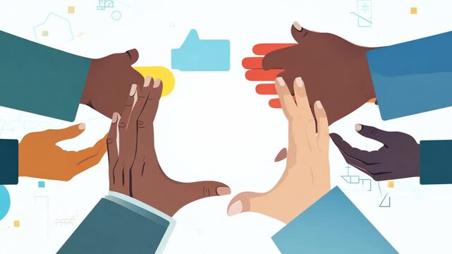 Diverse Hands Joined in a Circular Formation Generative AI